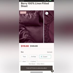 Piglet in bed berry linen fitted sheets queen and two standard pillow cases